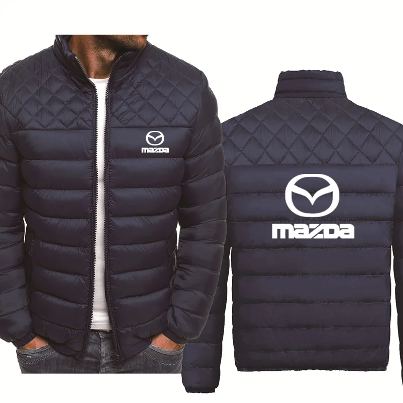 2021 NEW Spring Autumn Fashion Thicken Warm Wool Fleece Men Jacket Mazda Car Logo Printing Casual Cotton High Quality Zip Jacket