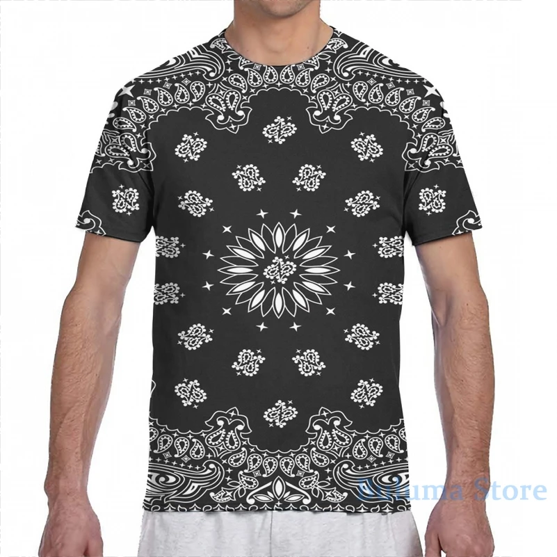 Бандана Черная Мужская футболка женская с принтом модная для девочек топы