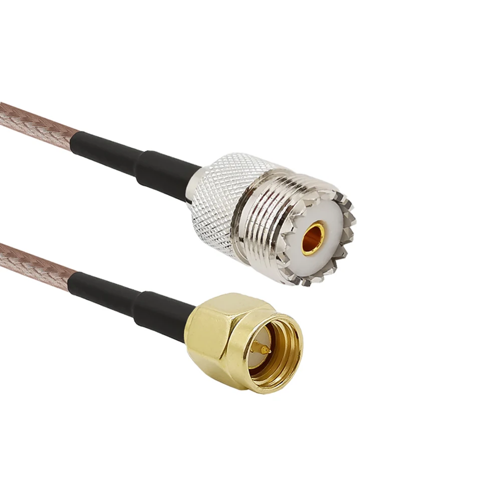10 50 см SMA папа к UHF SO 239 гнездовой разъем портативная радио антенна RG316D двойной щит