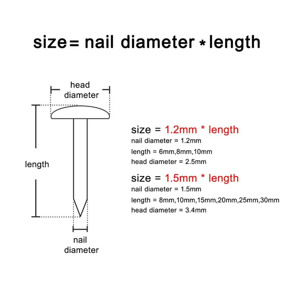 200 шт. золотого серебряного цвета античная латунь бронза диаметр = 1 2/1 5 мм L 6/8/10