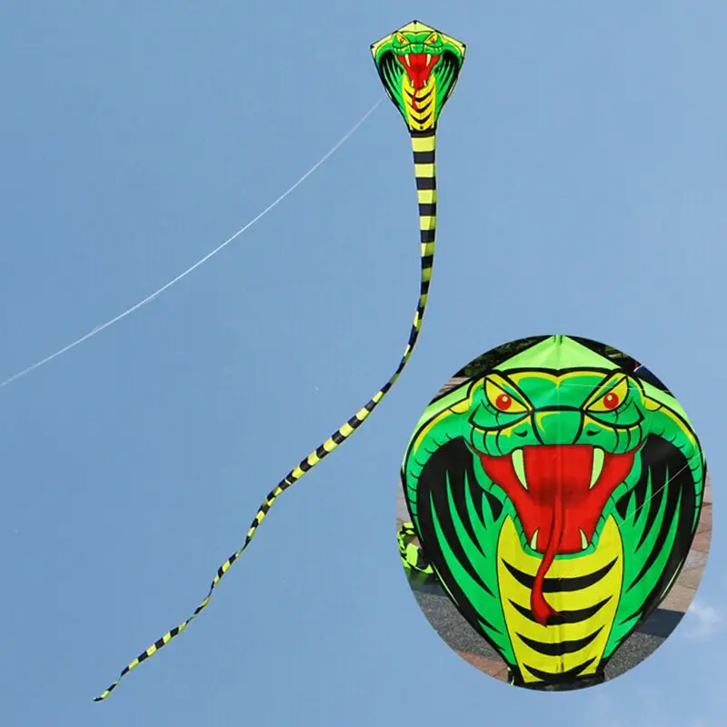 

8m/26.25ft 8m/26.25ft 15m/49.21ft Cartoon Mamba Snake Kites FRP Rod Flying Sports Beach Kitesurf Children Gift Family Outdoor