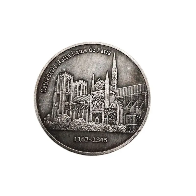 

Notre Dame De Paris 1163-1345 Commemorative Coin Collection 5 Francs Home Decoration Crafts Souvenirs Desktop Ornaments Gifts