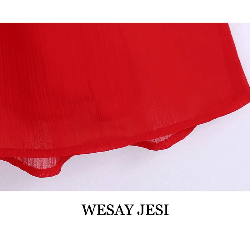 

WESAY JESI Fashion Dresses For Women 2021 New Solid Color Elastic Waist Dress Woman Half Sleeve Lady Party Elegant A-Line Female