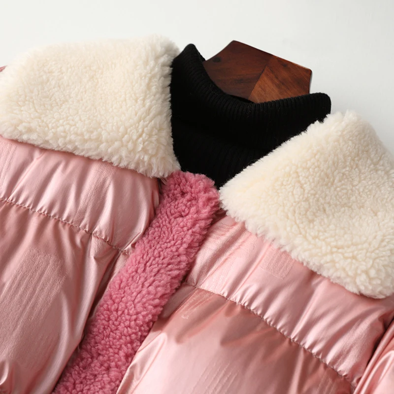 Winter Duck Down Jacket Female 2020 Korean Pink Real Fur Coat Women Thick Warm Long Wool Ladies Outwar Hiver 2243 | Женская одежда