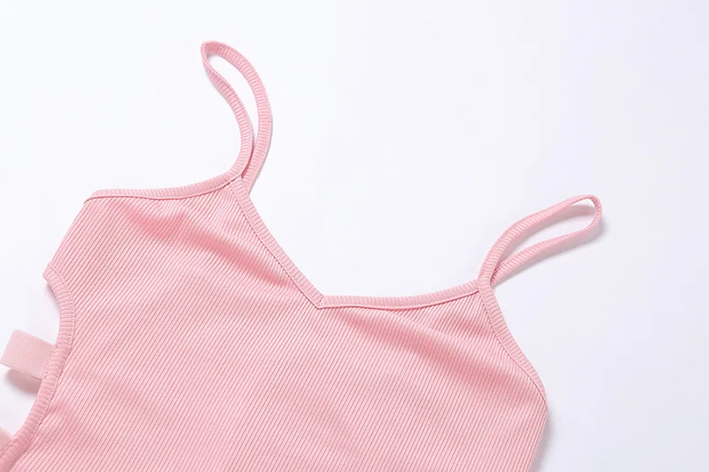 

Sportwear Knit Rib Bodycon Playsuit Summer Fitness Sexy Hollow Out Backless Biker Shorts Bodycon Grey Rompers Womens Jumpsuit