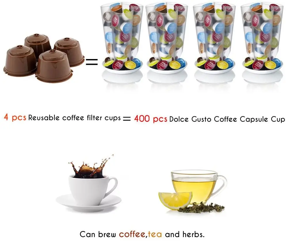 6 шт. многоразовые капсулы для кофе фильтры совместимы с Nescafe dolce&ampgusto Brewer