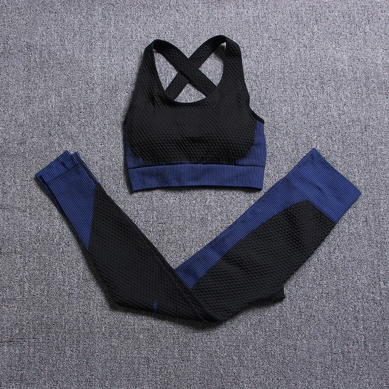 

2 Piece Set Women Seamless Energy Leggings Short Sleeve Crop Top Set Gym Running Active Wear Clothes Sport Top Fitness Clothing
