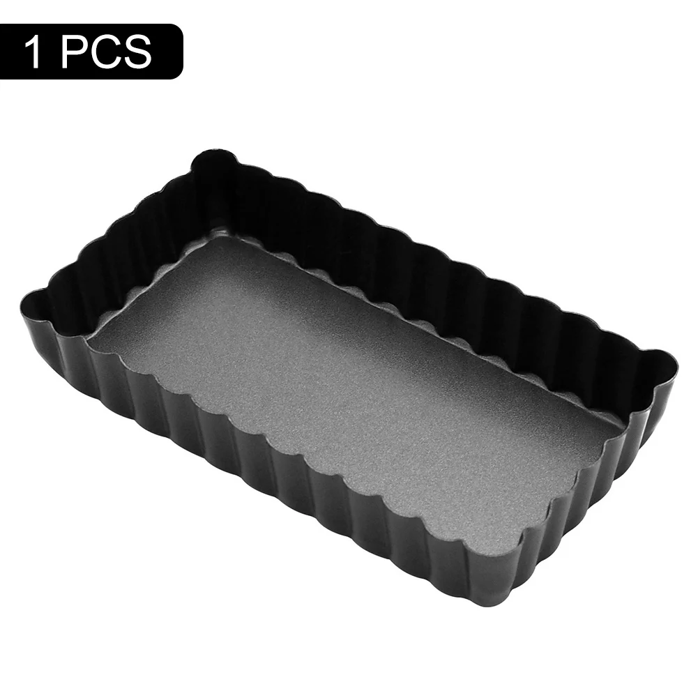 

Pie Pizza Cake Retangular Mould Non-Stick Tart Quiche Flan Pan Mold Removable Bottom Fluted Heavy Duty Pie Pan Bakeware 1 Pcs