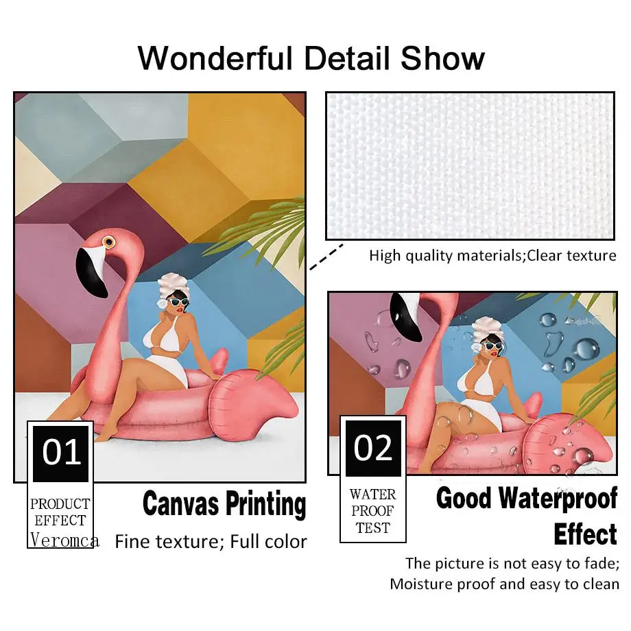 

Bikini Girl Abstract Wine Glass Cat Vintage Wall Art Canvas Painting Nordic Poster and Prints Pictures for Living Room Decor