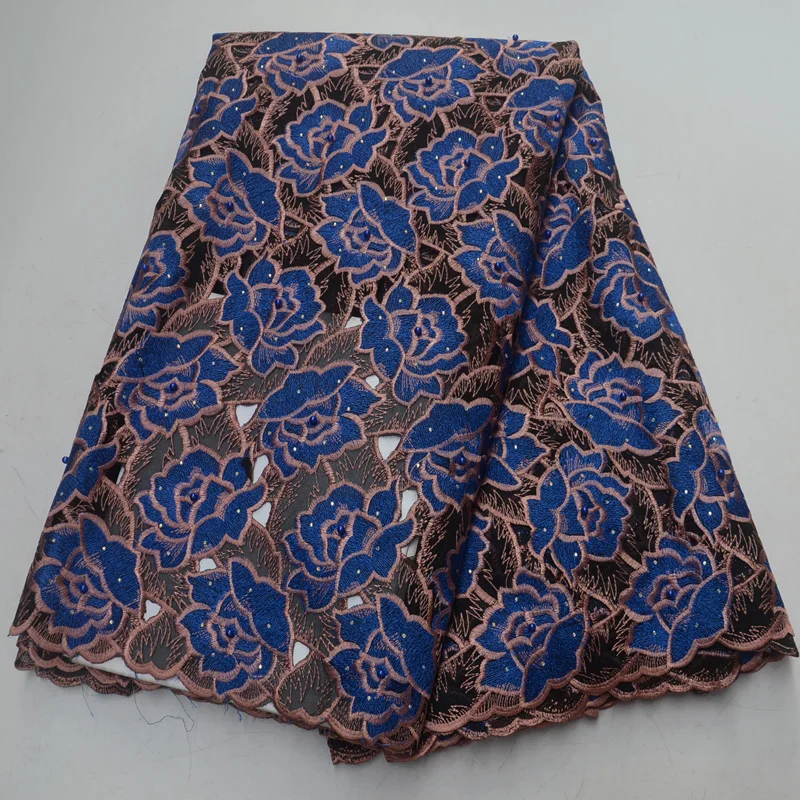 Бесплатная доставка (5 ярдов/шт) Фантастическая вышитая кофейная африканская