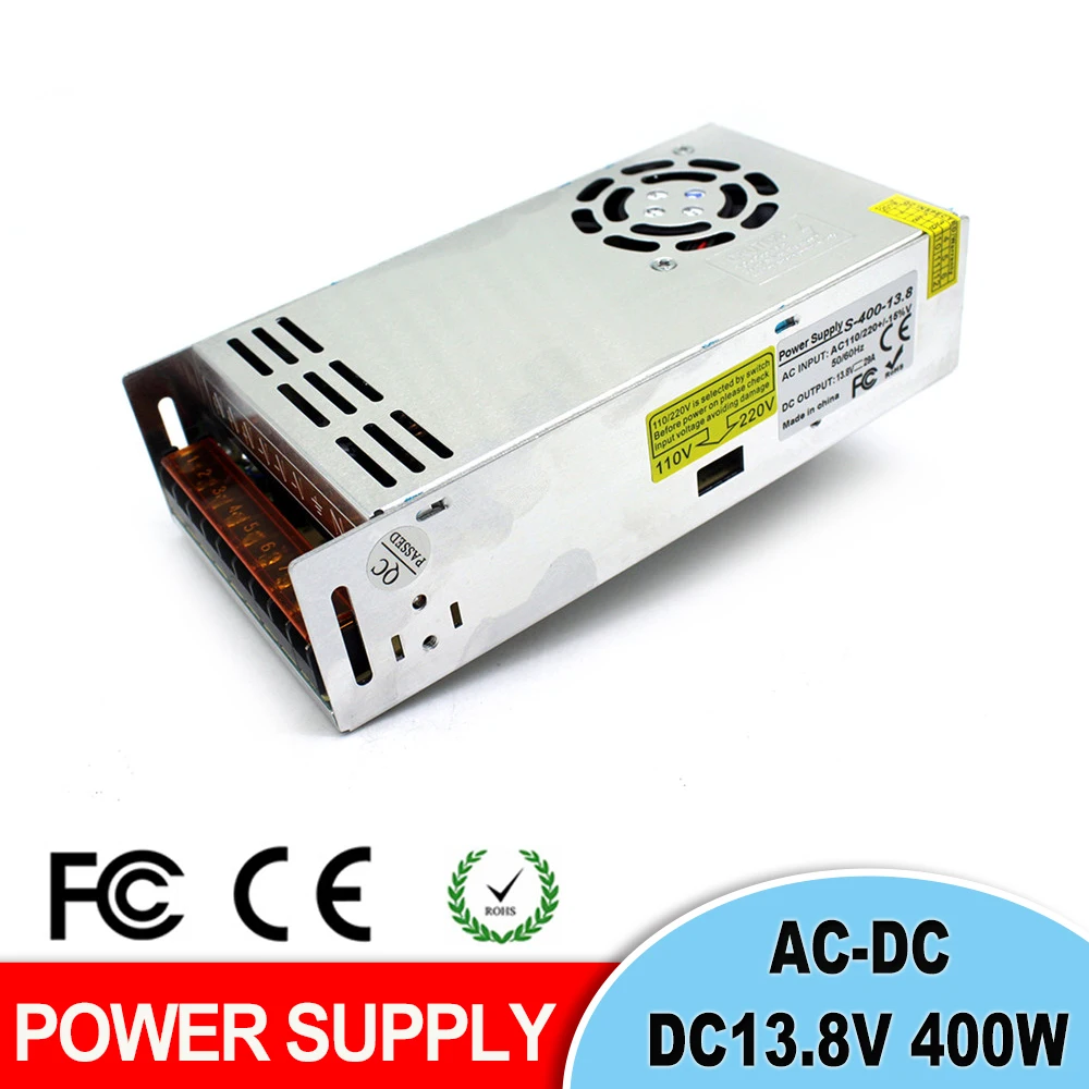 DC13.8V блок питания 29A 400 Вт Трансформатор 110 В 220 AC DC 13 8 адаптер для Светодиодный