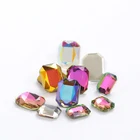 10 шт., аксессуары для украшения ногтей, 8x10 мм Octagle Форма клей для ногтей, для нанесения с помощью клея Стразы с плоской задней K9 Стекло стразы кристаллы Камни