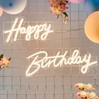 Неоновая светодиодная вывеска на заказ на день рождения, светодиодная подсветка для вечерние, гибкая прозрачная акриловая неоновая вывеска, декор для свадебной вечеринки, светодиодная неоновая вывеска