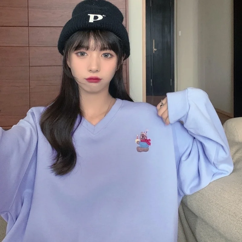 

Тонкий свитер из хлопка, женский длинный осенний свитер с вышивкой и круглым вырезом