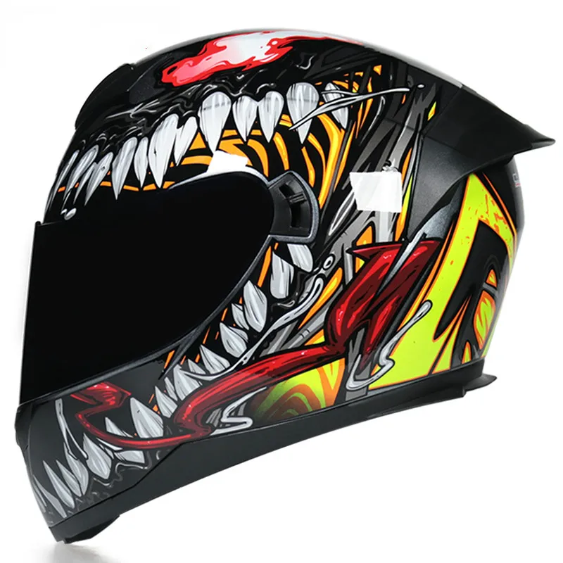 Dual Sport Motorcycle Motocross Off Road Full Face Helmet Double Visor
