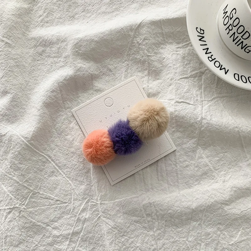 

Lovely Girls Plush Hair Pins Hair Accessories Hair Clips Ins Bb Clips Headdress Hair Styling Tools Kids Hair Wear Barrettes