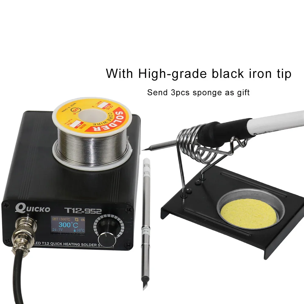 Quicko T12 STC  OLED soldering station electronic welding iron 2019 New version Digital Soldering Iron T12-952 with T12 handle