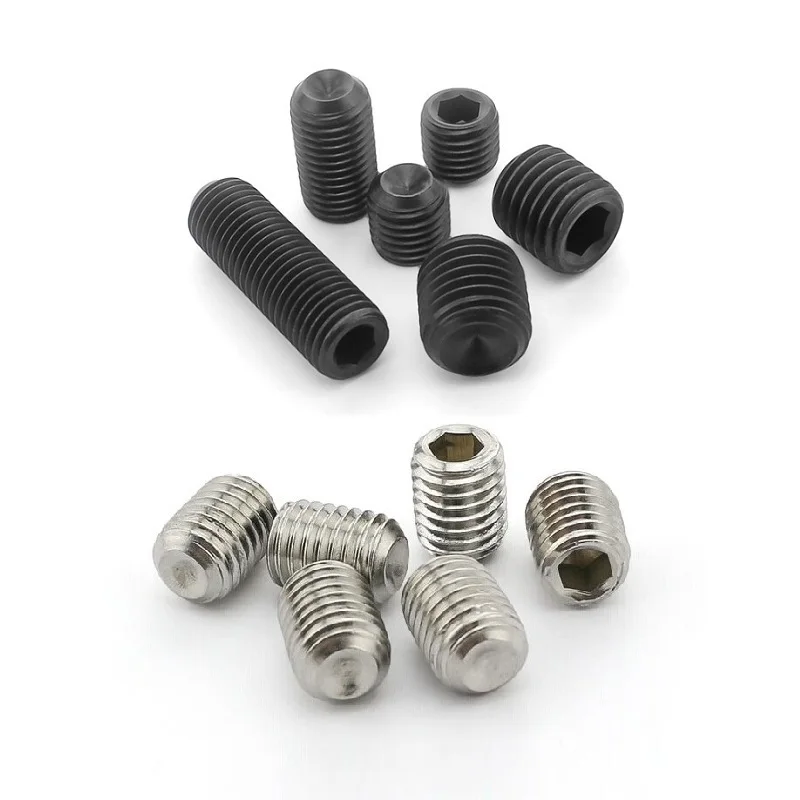 

50 / 20 /10pcs M1.6 M2 M2.5 M3 M4 M5 M6 M8 DIN916 Stainless steel 304 grade 12.9 Alloy steel Hex Socket Set Screws Grub Screw