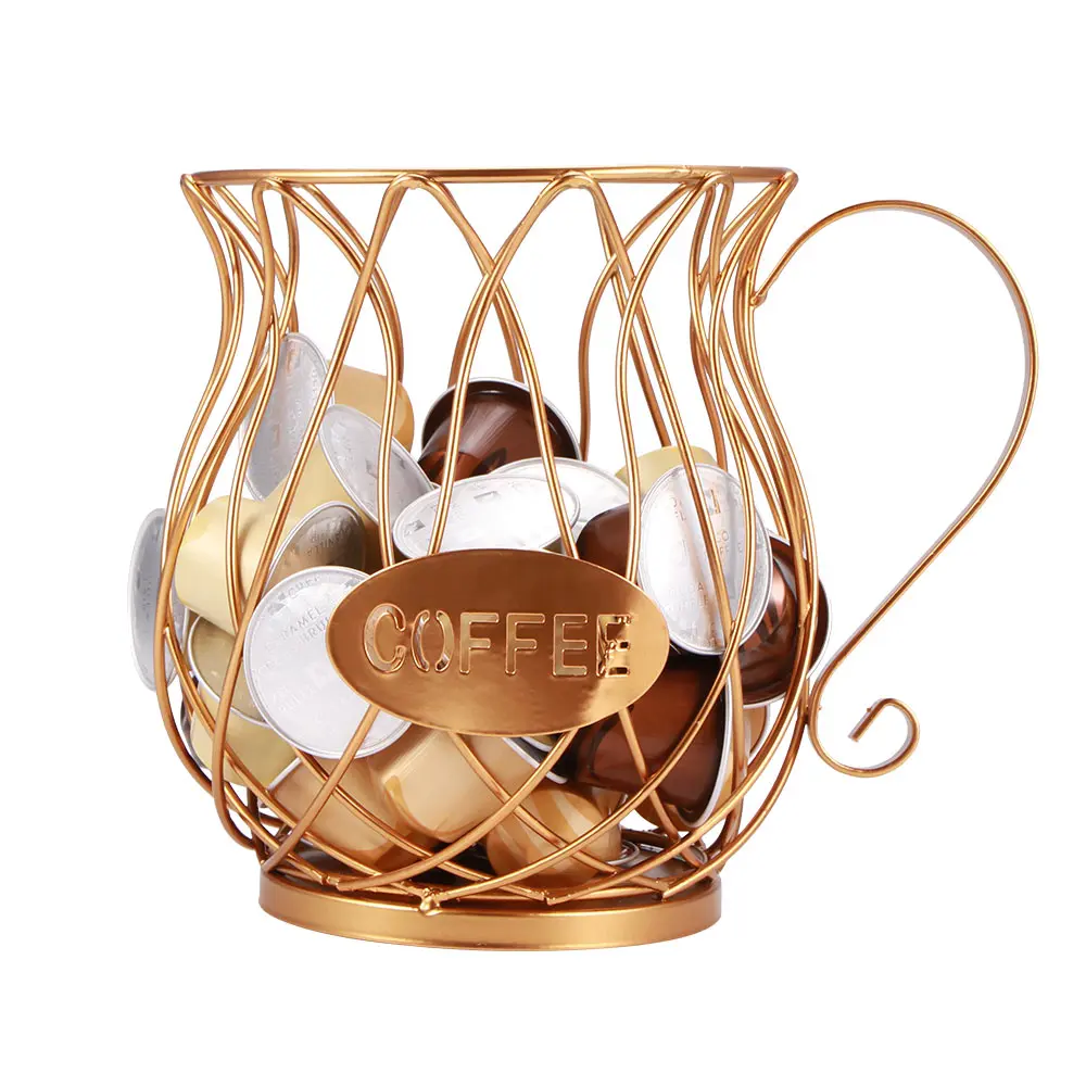 

Unique Coffee Capsule Basket Hollow Out Coffee Cup Basket Vintage Coffee Pod Organizer Black For Home Cafe Hotel