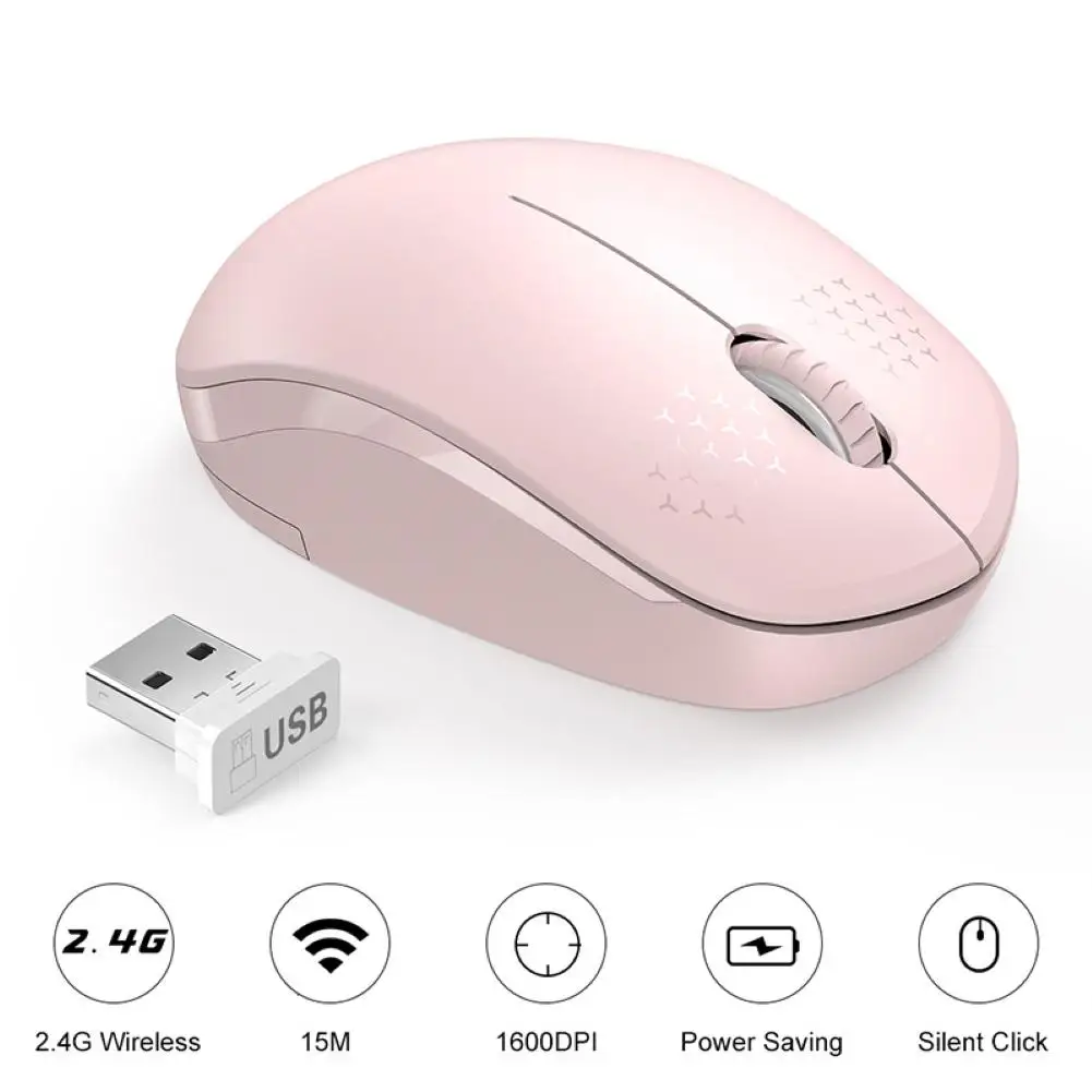 

I210 Mute 2.4G Pink Blue Wireless Portable Ergonomic Mouse for Desktop Computer Laptops Mouses