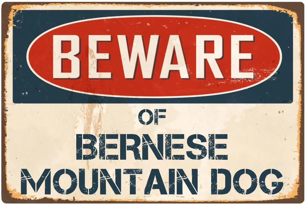 

StickerPirate Beware of Bernese Mountain Dog 8 x 12 Vintage Aluminum Retro Metal Sign VS052
