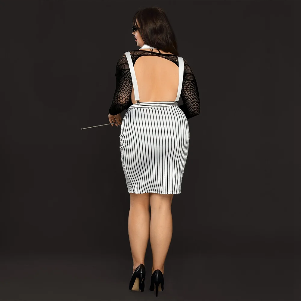 Большой Размеры порно Для женщин костюм кота-учителя сексуальное эротическое