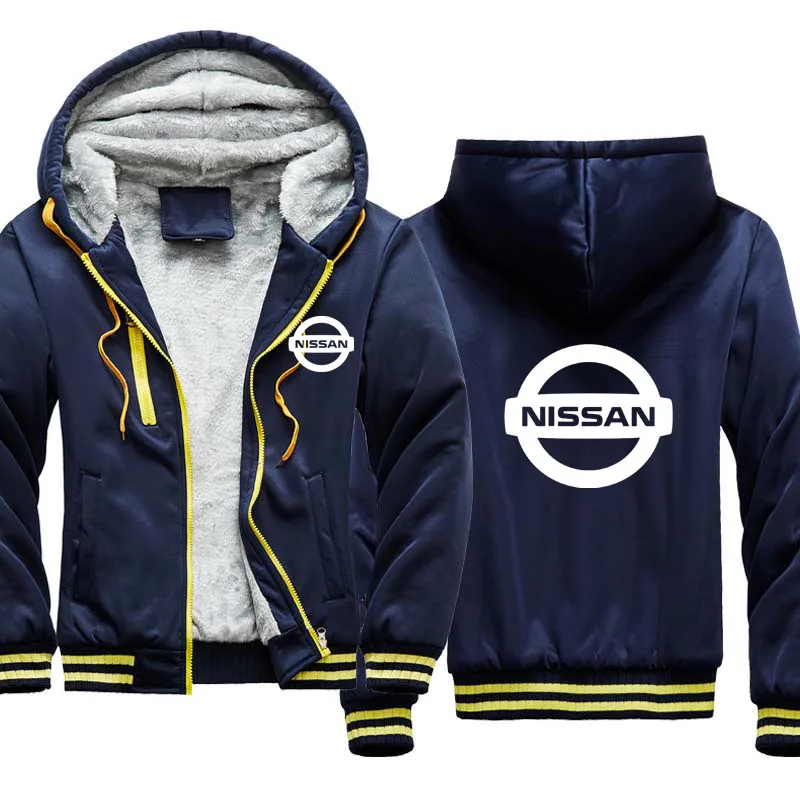 

Толстовка мужская зимняя бархатная, толстовка с принтом логотипа Nissan, Модный свитшот однотонного цвета