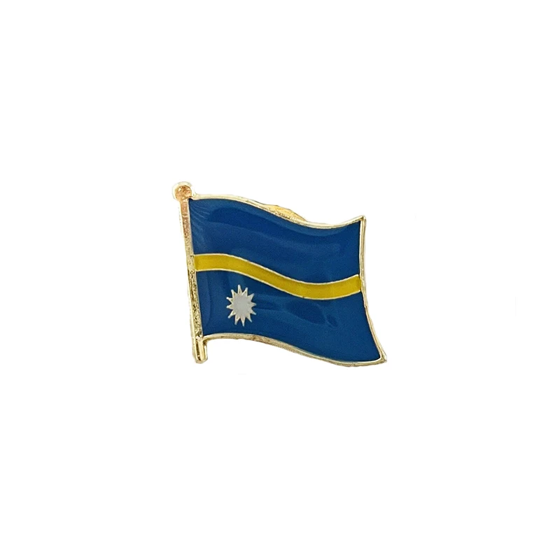 Фото Булавки для лацканов с национальным флагом Nauru, эпоксидная смола, брошь с рисунком, сувенирная индивидуальная памятная брошь для костюма №5