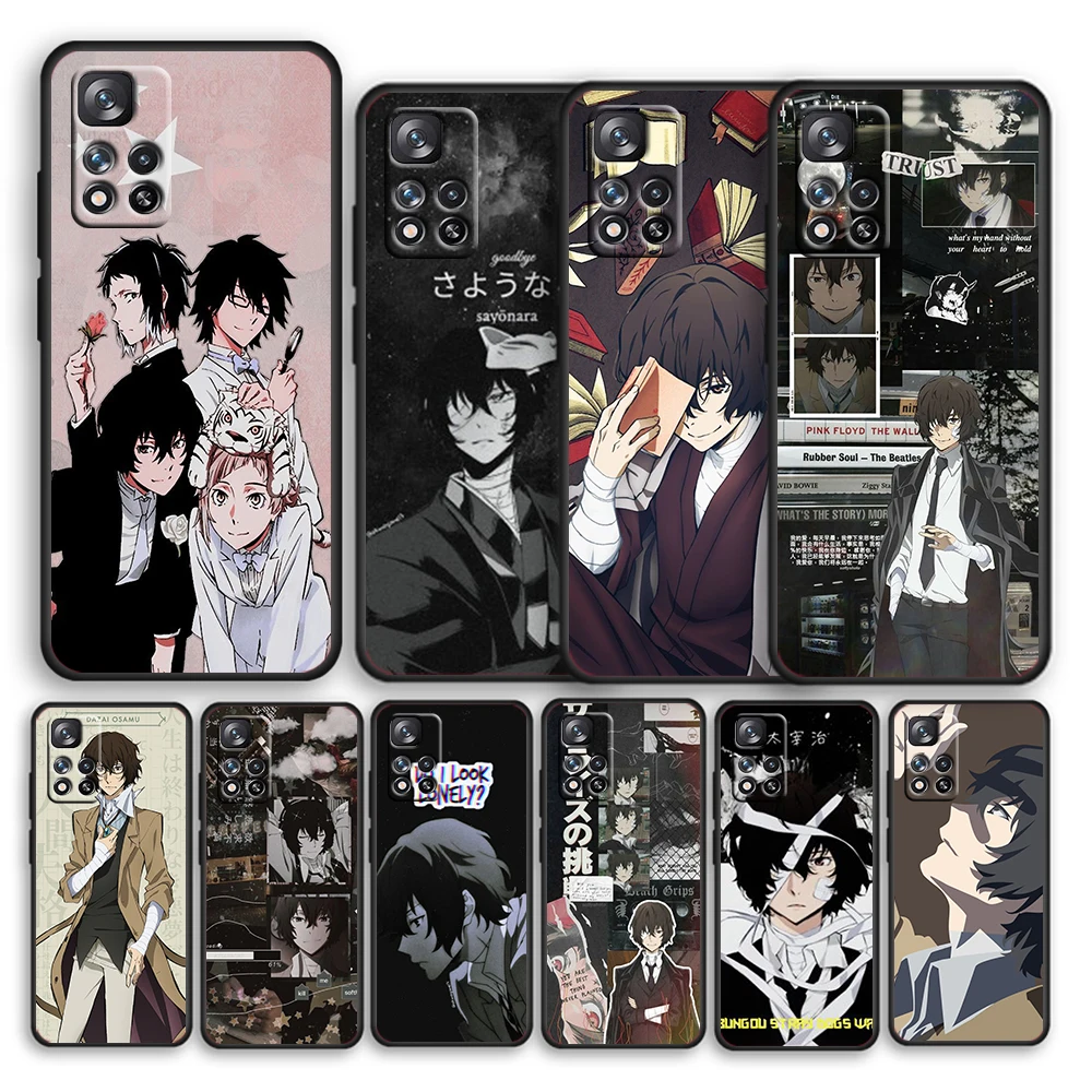 

Bungou Stray Dogs Osamu Dazai for Xiaomi Redmi Note 11 10S 10T 9T 9S 8T 7S 6 5A 4X Pro Max 5G 2021 Soft Black Phone Case Cover