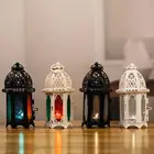 1 шт. винтажные марокканские ветрозащитные подсвечники подвесные подсвечники для дома вечерние подсвечники для декора железное стекло фонарь лампа Votive