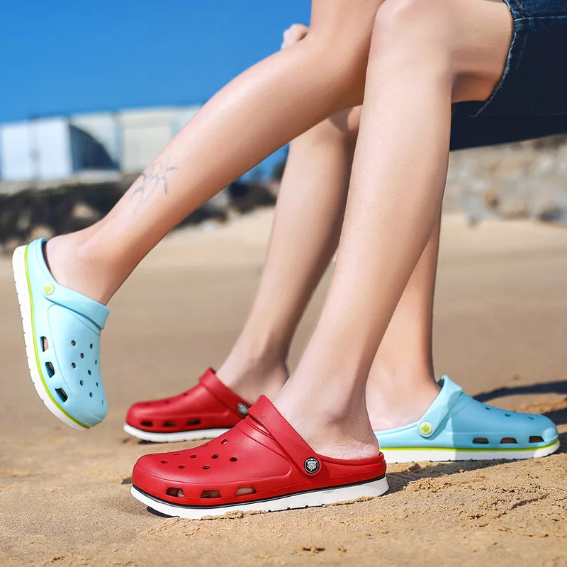 Мужские пляжные сандалии Coslony светло-коричневые удобные уличные из ЭВА для сада