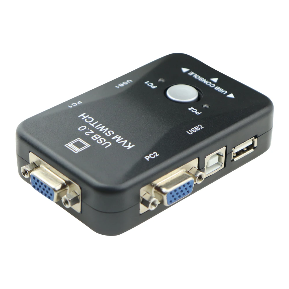 2 в 1 выход USB 0 VGA KVM переключатель Box 2-Port ПК МОНИТОР переключатели адаптер для