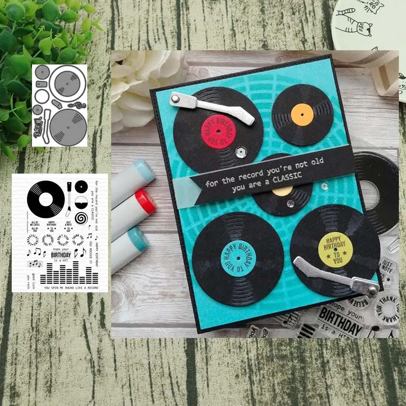 Фонограф металлический Трафаретный вырубной штамп штампы трафарет для DIY