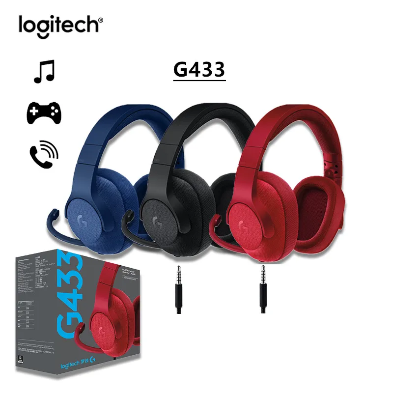 Оригинальные Игровые наушники Logitech G433 7 1 объемная Проводная гарнитура с