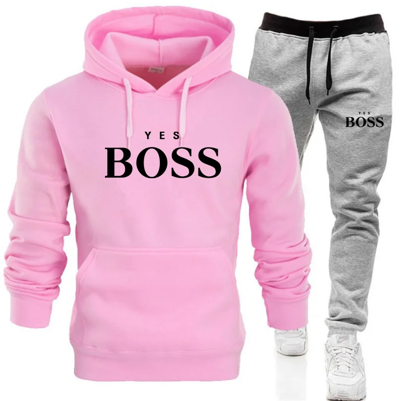 

2021 New Men's And Women's Suit Printed Hoodie + Pants Casual Sportswear Men's Sportswear Gym Brand Clothing Sports Suits