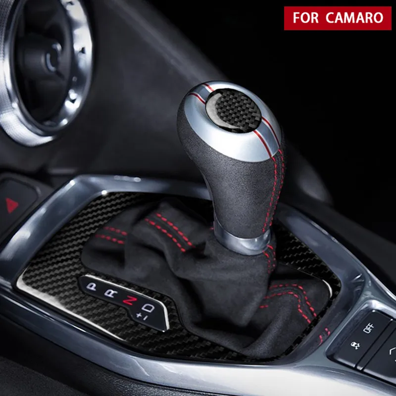 

for Chevrolet Camaro 2016 2017 2018 2019 Accessories for Camaro Stickers Carbon Fiber Interior Trim Car Gear Shift Panel