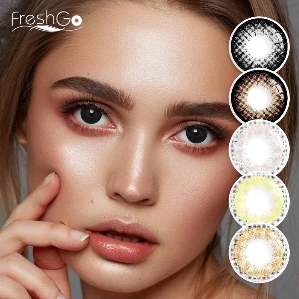 Цветные контакты FreshGo со стеклянным шариком для близорукости цветные контактные