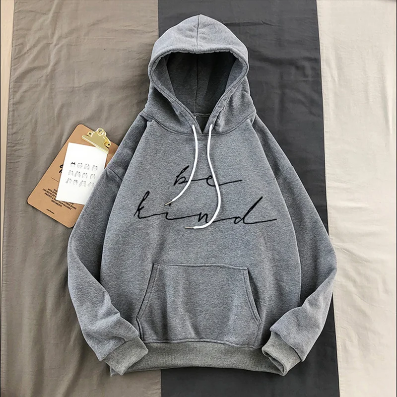 Женские толстовки с капюшоном простые универсальные пуловеры оверсайз для