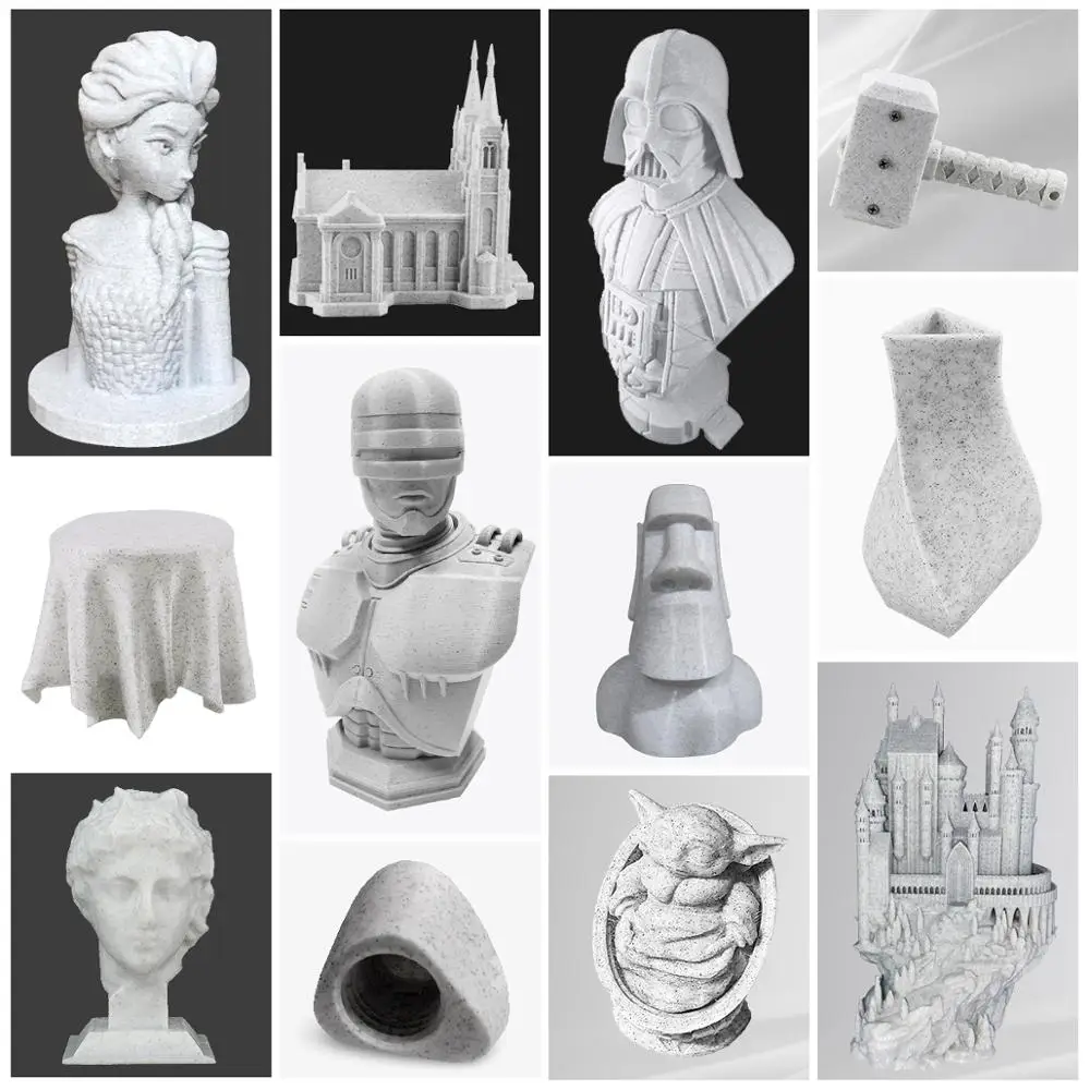 

Marble PLA Plastic 3D Printer Filament 1KG 1.75MM Refills Bendable Non-toxic Fastship Gift Printer Handles Pen DIY