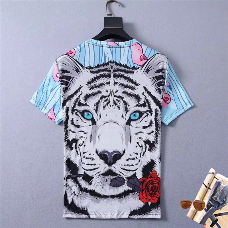 Футболка мужская с короткими рукавами приталенная дизайнерская рубашка принтом