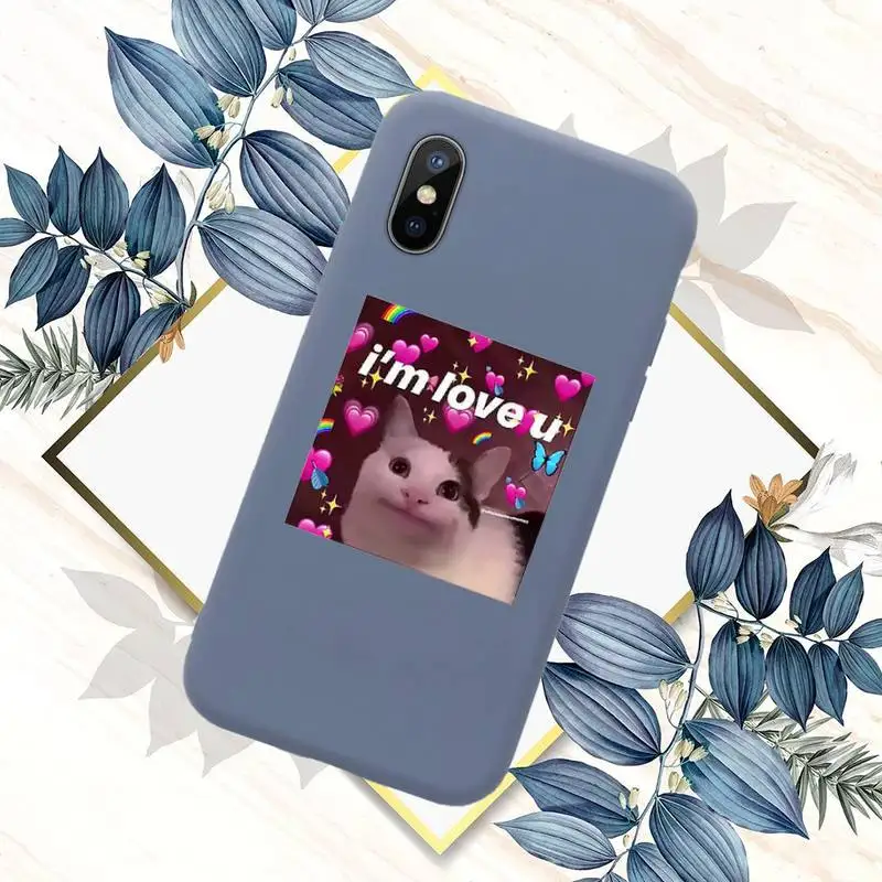 

Cute cats funny dog pink Phone Case Candy Color for iPhone 11 12 mini pro XS MAX 8 7 6 6S Plus X SE 2020 XR