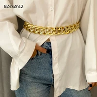 ingesight z kpop plastic material harness waist belly body chain vintage chunky thick curb chain summer beach belt body jewelry