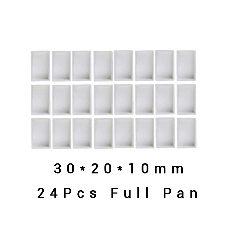 24Pcs Full Pan 6/12/24/36/48 шт пустые полный/половина Пан белый полукювет Краски Пластик акварель Краски сетки полукювет палитра художника товары для рукоделия - Цвет: 24Pcs Full Pan