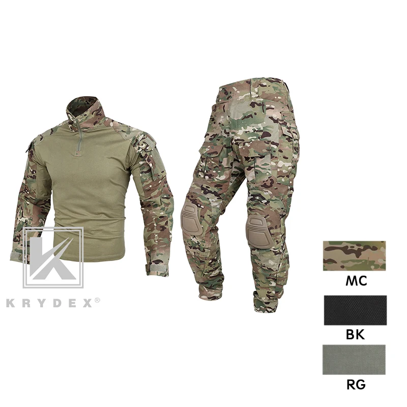 KRYDEX G3 Combat BDU Uniform For Military Airsoft Hunting Shooting 3 Colors Available CP Style Tactical Camouflage Shirt & Pants
