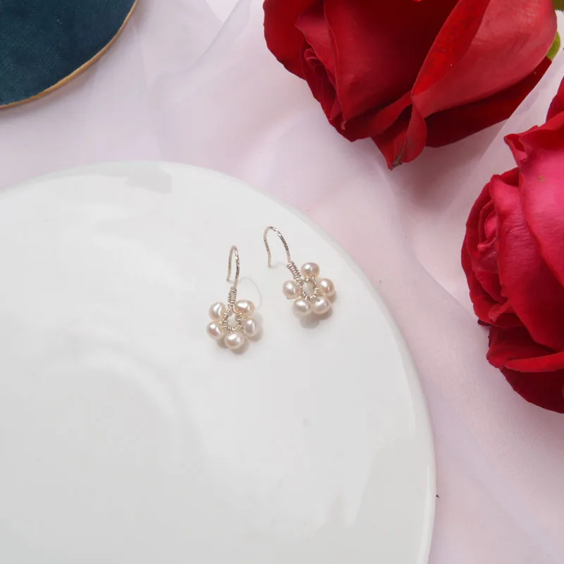 Женские серьги из серебра с натуральным пресноводным жемчугом | Украшения и