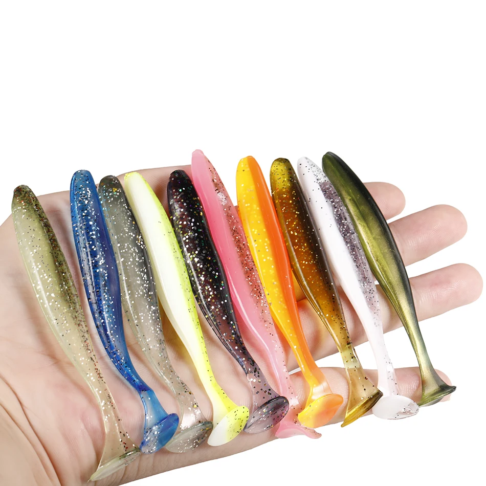 10pcs/Lot 5cm 7cm Soft Worm Lures Silicone Bait Sea Fish Pva Swimbait Wobblers Goods For Fishing Artificial Tackle