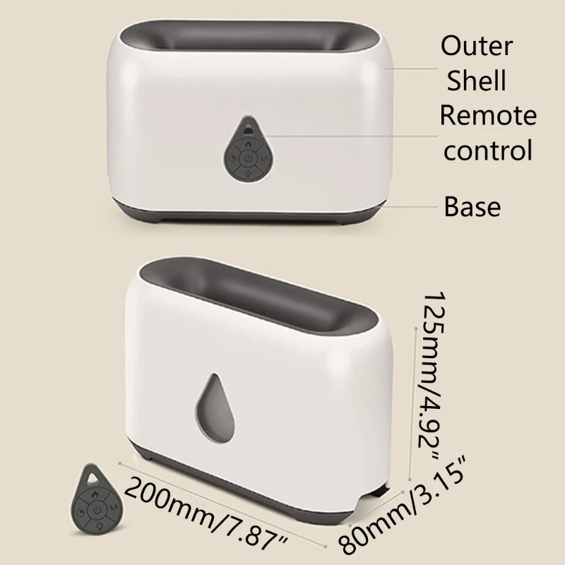 

CPDD 200ml Cool Mist Humidifier USB Personal Desktop Humidifier with Flame Atmosphere Light 1/3/6 Hours Timer Shutdown