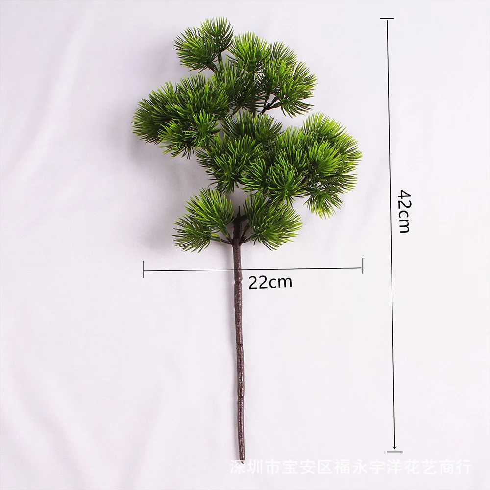 Искусственные зеленые сосновые иглы поддельные растения ветви Cypress осень зелень