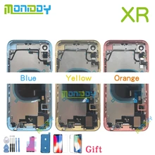 Full Back Cover For iphone XR X Housing Battery Door Middle Chassis Frame Housings Assembly Door Rear Case with Flex Cable Glass