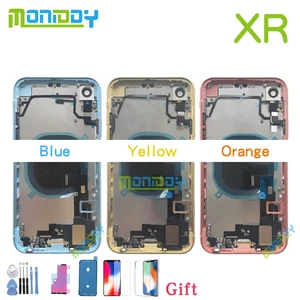 full back cover for iphone xr x housing battery door middle chassis frame housings assembly door rear case with flex cable glass free global shipping